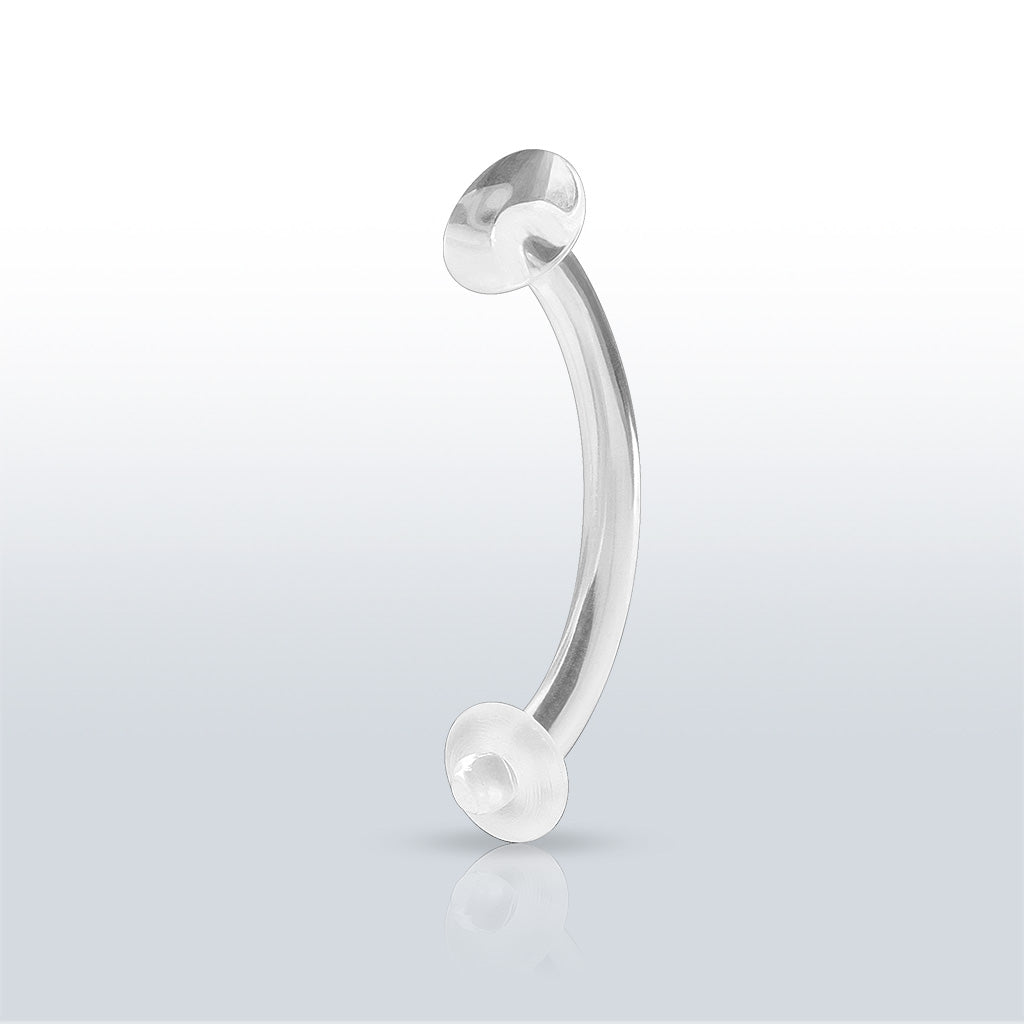 14G Clear Acrylic Curved Retainer 3/8" (10mm) Belly Button Rings